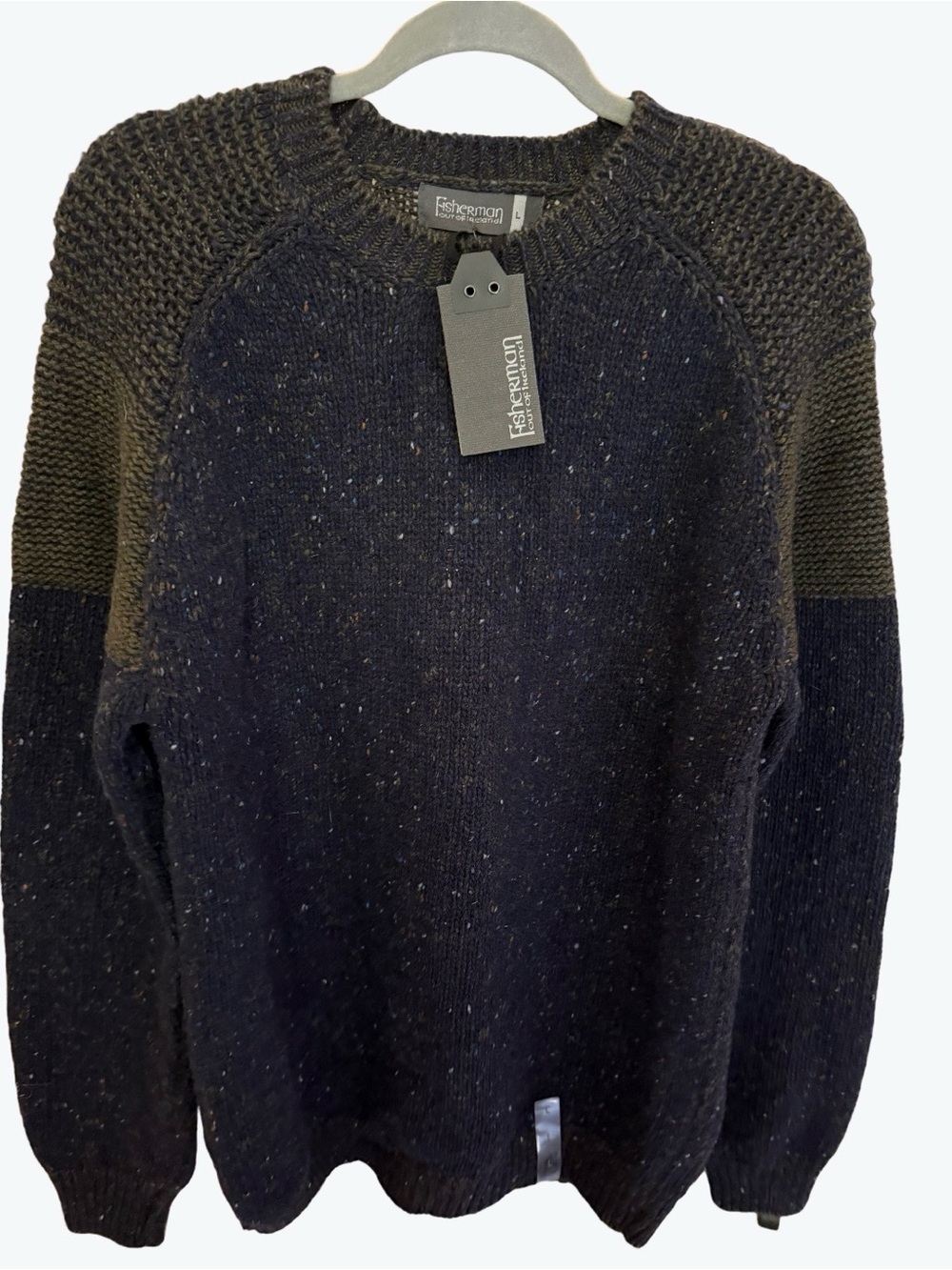 Fisherman Out of Ireland Men’s Speckled 100% Wool Crewneck Sweater